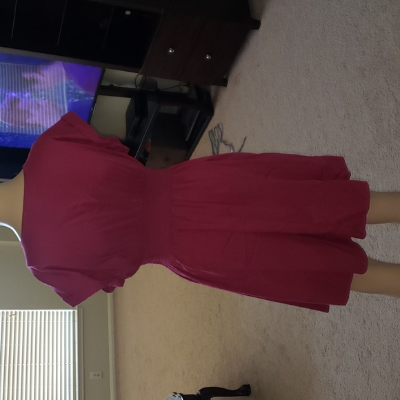 Bar III mvfit & flare midi smocked back & front gathered waist guazy - Picture 5 of 7